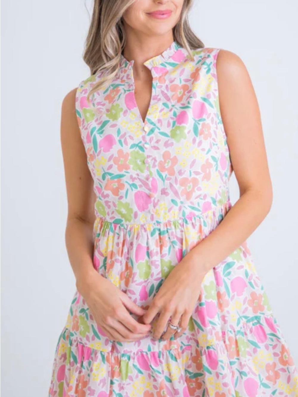 Karlie V-Neck Tier Dress